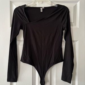 ASOS Asymmetrical Thong Long Sleeve Bodysuit